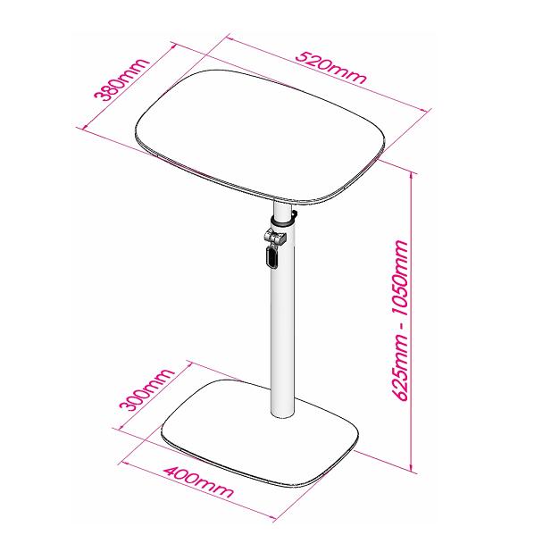 laptop table dims